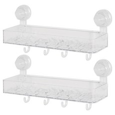 AKEI By 高級型免鑽孔黏貼式浴室置物架, 2個, 單一顏色