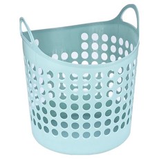 오코로 통기성 좋은 세탁 빨래바구니 50L, 라이트 블루