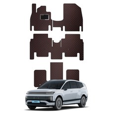 GMZ MOTORS 絎縫皮革地墊 1 2 3排 6人座 Relaxion, 紅色, IONIQ 9