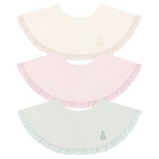 코니 프릴빕 아기 턱받이 3종 세트, A, 1세트 A, 1세트