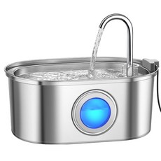 로제코 반려동물 투명창 자동급수기, 1개, 스테인리스