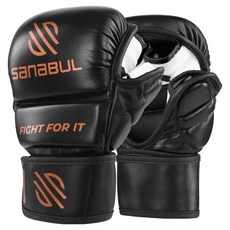 사나불 에센셜 스파링 MMA 글러브 양손착용 세트, 블랙 + 코퍼, 1세트