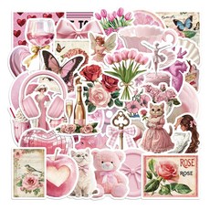 다다랜드 맥북 캐리어 꾸미기 감성 스티커 50p 세트, 연핑크, 1세트