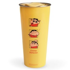 norns 蠟筆小新不鏽鋼保溫隨行杯, 黃色, 1個, 500ml