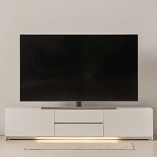 아씨방 미온 LED 조명 서랍 TV다이 수납 거실장 1800 방문설치, 화이트