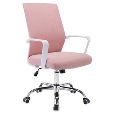 E-home Brio 布立歐扶手半網可調式電腦椅 LX226A, 白框 + 粉紅色