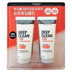 뉴트로지나 딥클린 아크네 포밍클렌저, 220g, 2개 220g, 2개