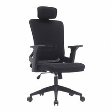 E-home Bezos貝佐斯高背扶手半網人體工學電腦椅 LX228A, 黑色