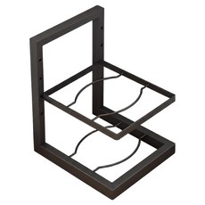 아워웍스 하부장 냄비 선반 다용도 수납 정리대, 블랙, 1개, 2단