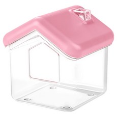 랜보어 햄스터 하우스 모래 목욕통 13.5 x 14 x 16 cm, 핑크, 1개