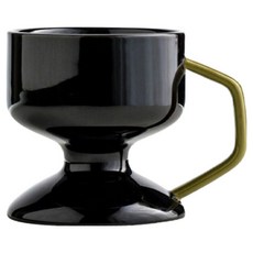 Parajuni 復古中世紀高腳杯 感性室內裝飾馬克杯 HJ1307, 黑色, 1個