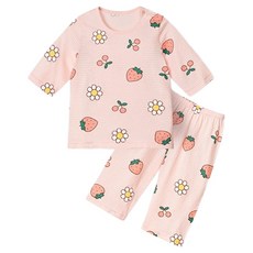 유니프랜드 딸기 7부 내의 상하의 세트