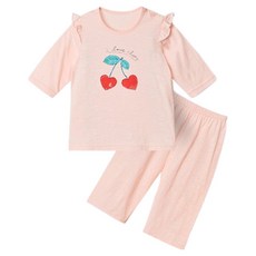 유니프랜드 드로잉 체리 7부 내의 상하의 세트