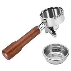 칼딘 더블 스파웃 포터 필터 E61 58mm, 로즈우드, 1개 로즈우드, 1개