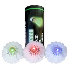 세베로 LED 야광 깃털 셔틀콕 SFL300, 혼합색상, 1개, 3개입