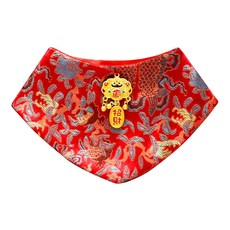 MODACore 摩達客 PET 006宮廷招財金鎖領巾/狗狗貓咪拜年服飾配件寵物衣, 紅色, 1個