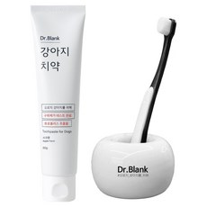 Dr.Blank 狗狗蘋果味牙膏 80g + 超細毛牙刷 + 陶瓷支架組合, 1套