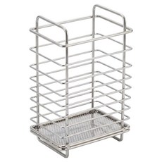 CUSSO 簡潔瀝水不鏽鋼餐具筒 12.6 x 19.5 x 8.7 cm, 單一顏色, 1個