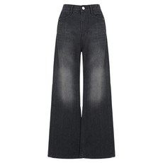 ab.plus 女款 基本/長版 側邊開衩寬版牛仔褲 LSA5MP4