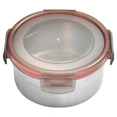 씨엠와이케이 국내산 스텐 304 원형 냉장고 정리 반찬통 1호 500ml, 1개