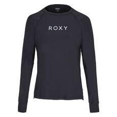 록시 여성용 빈티지 플라워 프린팅 레귤러핏 반팔 래쉬가드 RE21RS282BLK