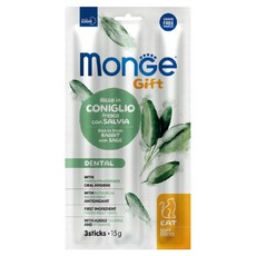 몬지 고양이 기프트 그레인프리 뉴트리션 스틱 덴탈 케어, 15g, 1개, 혼합맛(토끼/세이지)