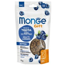 몬지 고양이 기프트 그레인프리 미트미니 성장 서포트, 50g, 1개, 혼합맛(송어/블루베리)