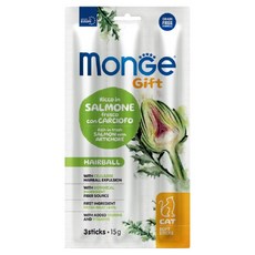 몬지 고양이 기프트 그레인프리 뉴트리션 스틱 헤어볼 케어, 15g, 1개, 혼합맛(연어/아티초크)