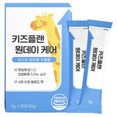 헬씨투게더 키즈플랜 원데이 케어 유산균 발효굴 추출 분말 스틱 청포도맛 HACCP 30p, 60g, 1개