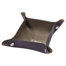 작고 귀여운 양면 소가죽 미니 트레이, IN(토프) OUT(퍼플), 1개