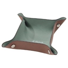 작고 귀여운 양면 소가죽 미니 트레이, IN(민트) OUT(브라운), 1개