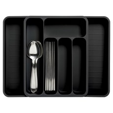 HANBOMNURI 餐具分離水槽抽屜整理盒, 曜石黑, 1個