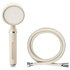 Dr.WATER SHOWER HEAD Tone & Shower 彩色過濾蓮蓬頭+2m蓮蓬頭軟管組, 奶油象牙白, 1套