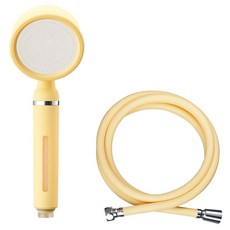 Dr.WATER SHOWER HEAD Tone & Shower 彩色過濾蓮蓬頭 + 1.5m 蓮蓬頭軟管組, 奶油黃, 1套