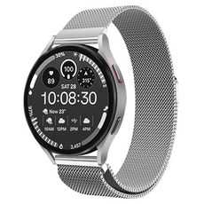 LIAMONT Galaxy Watch 磁吸米蘭尼斯金屬錶帶, 1個, 銀色