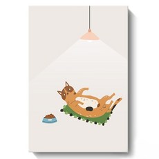 Sunbit 居家裝飾 Momo 帆布畫框 躺躺貓