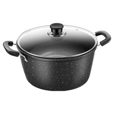 Bloom Home 銀色金屬粉末塗層湯鍋, 黑色, 1個, 22cm
