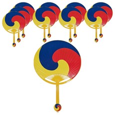 전통 삼색 대왕 태극선 부채, 혼합색상, 10개