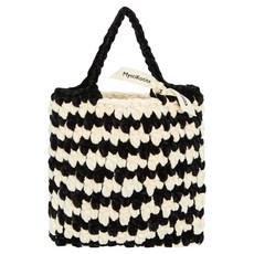 MystiKotita DIY千鳥格紋托特包 DIY材料包, 黑色 + 象牙白, 1個