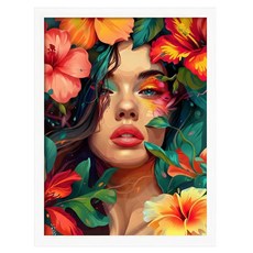 비즈포유 북유럽 Floral Portrait 알루미늄 아크릴 액자 P11, 화이트