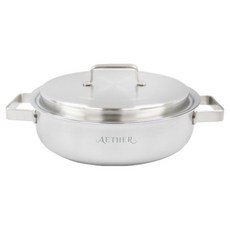 AETHER IH電磁爐用 五層304不鏽鋼火鍋, 銀色, 1個, 24cm