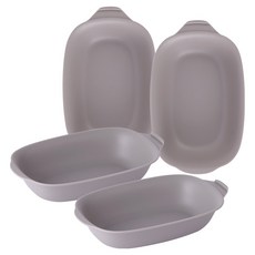 Little Hertz 水果圓角方碗 L, 灰色, 4個