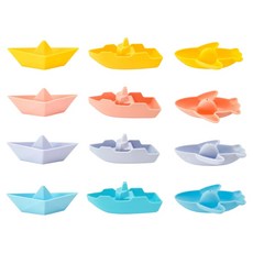 바른코리아 아기 목욕 장난감 둥둥 12종 플레이 세트, 코랄 핑크, 오션 민트, 선샤인 옐로우, 스카이 라벤더, 1세트