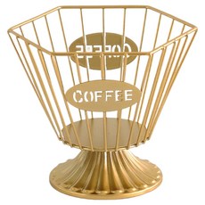 예스원 오브제 감성 와이어 캡슐 바구니 스타일 B 16.5 x 14 cm, 골드, 1개