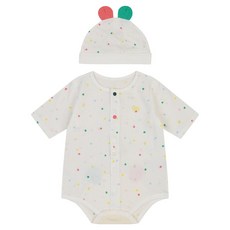 ETTOI 新生兒送禮用 BB 七分袖連身衣 + 帽子 + 禮品包裝組 + 購物袋