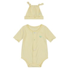 에뜨와 신생아용 선물용 리쿠 5부 바디수트 + 모자 + 선물포장 세트 + 쇼핑백