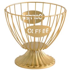 Yesone Objekt 感性風格金屬線膠囊收納籃 A款 15 x 13.5 cm, 金色, 1個