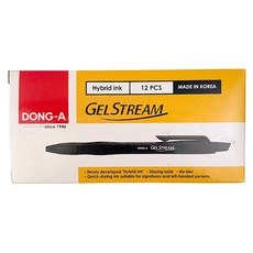 DONG-A 鉛筆(股) Gelstream 原子筆 1mm 12入, 黑色, 1個