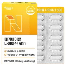 퍼니트 메가 바이탈 고함량 나이아신 500 45g, 1개, 60정