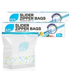 EZn이지엔 슬라이더 지퍼백, 대(L), 15개입, 2개